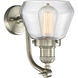 Franklin Restoration Fulton 1 Light 7 inch Brushed Satin Nickel Sconce Wall Light in Clear Glass, Franklin Restoration