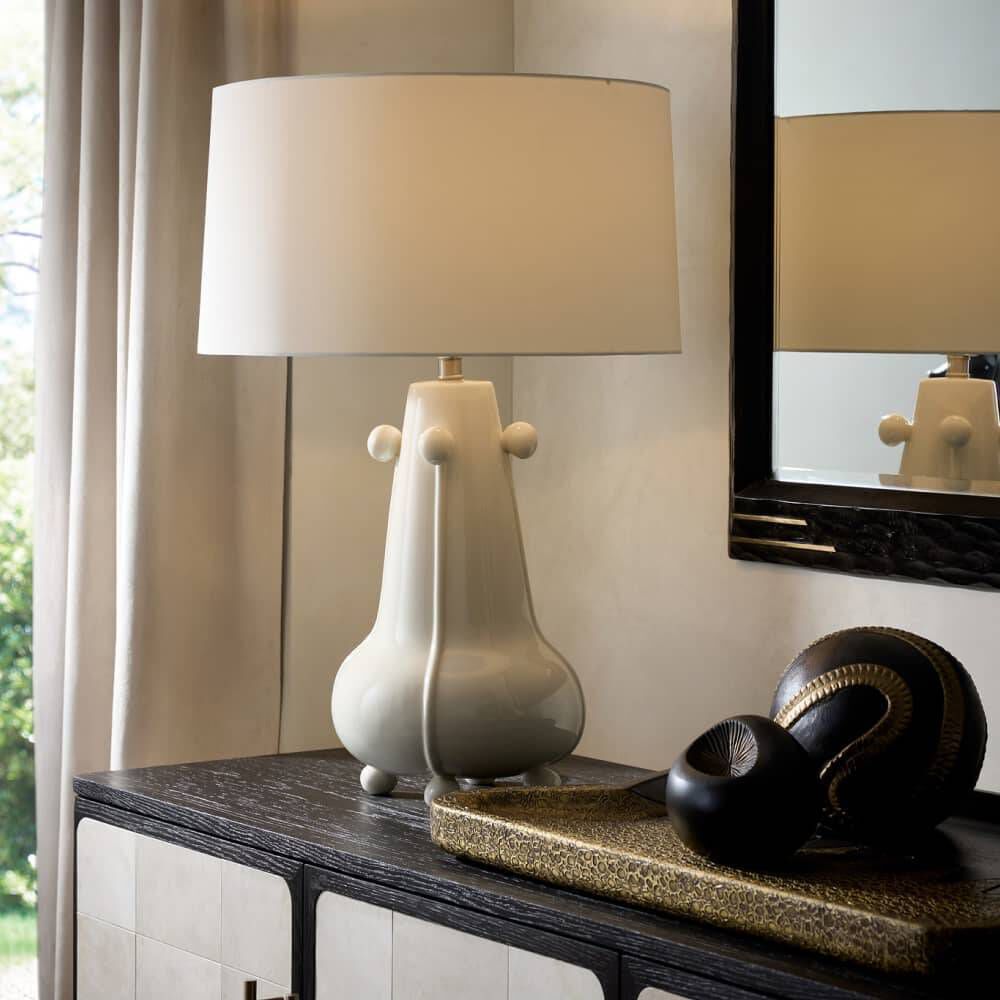 Miriam 30.5 inch 150 watt Ivory Crackle and Polished Nickel Table Lamp Portable Light