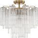 Addis 4 Light 17.75 inch Aged Brass Semi Flush Ceiling Light in Clear