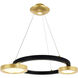 Deux Lunes LED 20 inch Brass and Pearl Black Island/Pool Table Light Ceiling Light