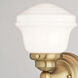 Huntley LED 7 inch Natural Brass Bathroom Light Wall Light