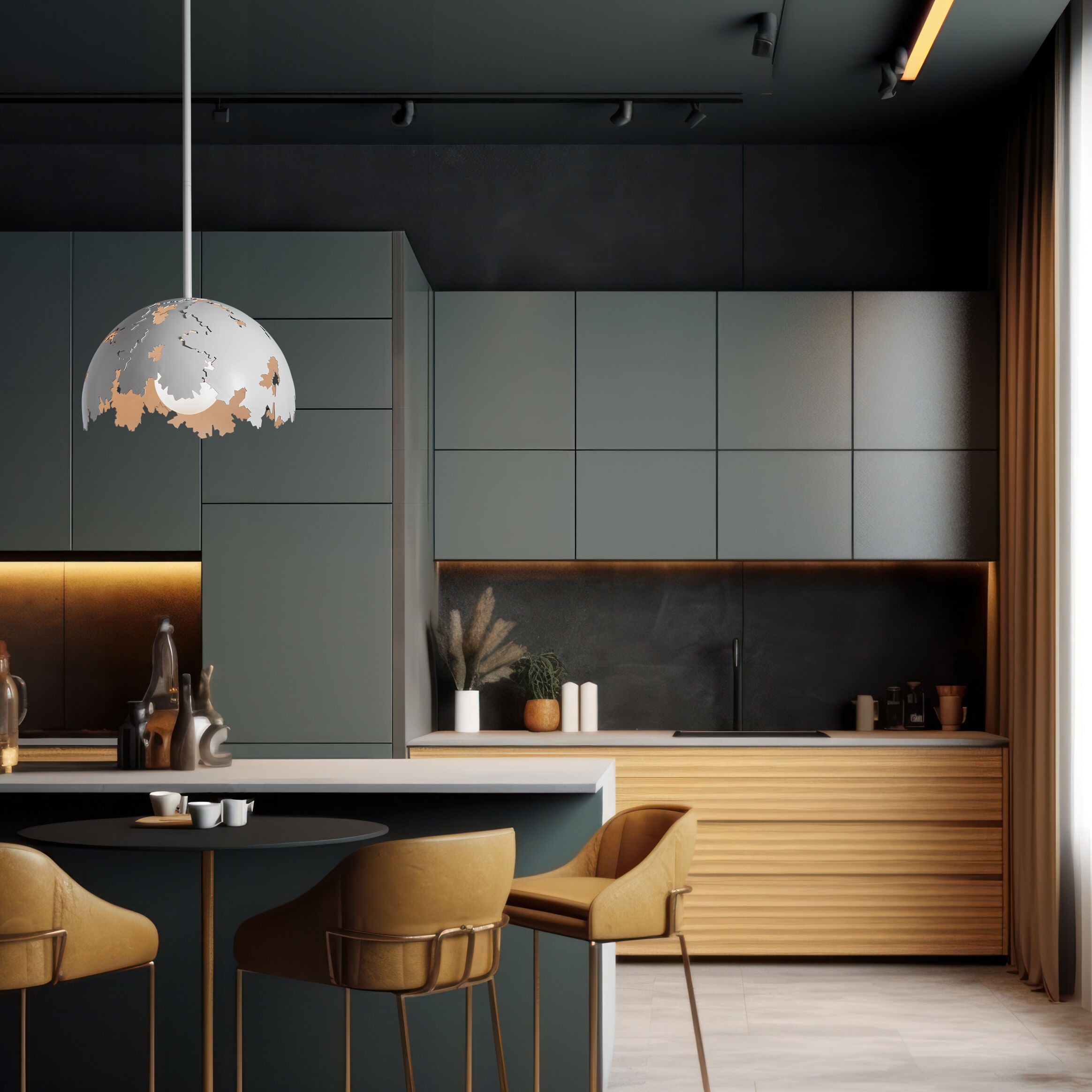 Pangea 1 Light 15.3 inch Ink Pendant Ceiling Light