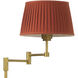 Corbin 62.4 inch 40 watt Antique Brass Floor Lamp Portable Light in Orange Pleated Shade