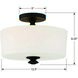 Travis 2 Light 12.5 inch Black Forged Semi Flush Ceiling Light