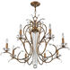 Serafina 8 Light 33 inch Hand Applied Venetian Golden Bronze Chandelier Ceiling Light