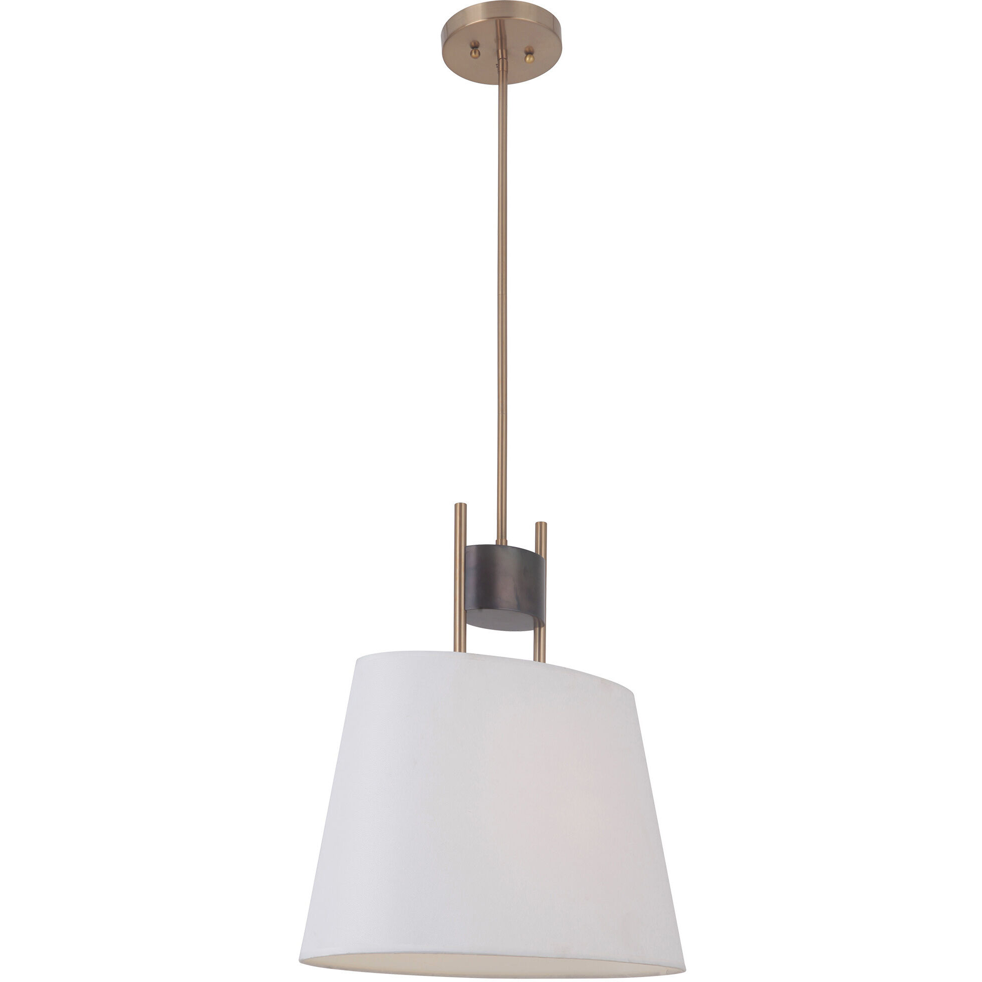 Parker 1 Light 10.43 inch Fired Steel/Satin Brass Pendant Ceiling Light