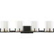 Eaton 4 Light 33 inch Black with Warm Brass Accents Bathroom Vanity Light Wall Light