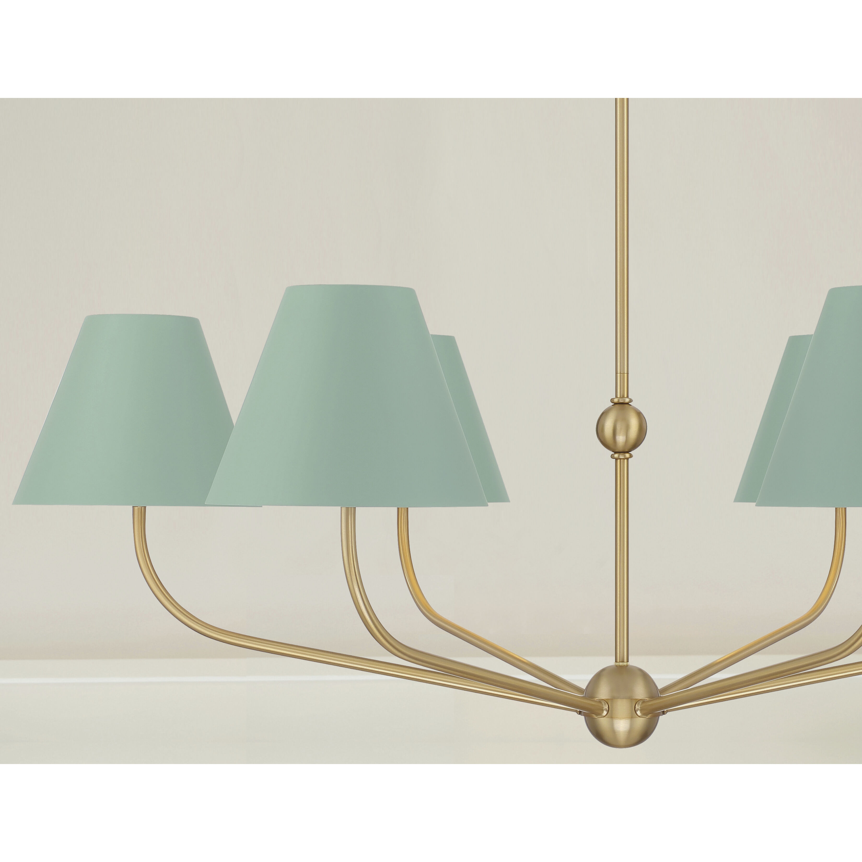 Xavier 6 Light 40 inch Vibrant Gold Chandelier Ceiling Light in Vibrant Gold and Green