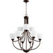 Enclave 9 Light 27 inch Oiled Bronze Chandelier Ceiling Light in Satin Opal