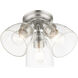 Montgomery 3 Light 14 inch Brushed Nickel Flush Mount Ceiling Light