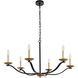 Trey 6 Light 36 inch Black and Brass Pendant Ceiling Light