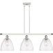 Ballston Ballston Dome LED 36 inch White and Polished Chrome Island Light Ceiling Light in Seedy Glass