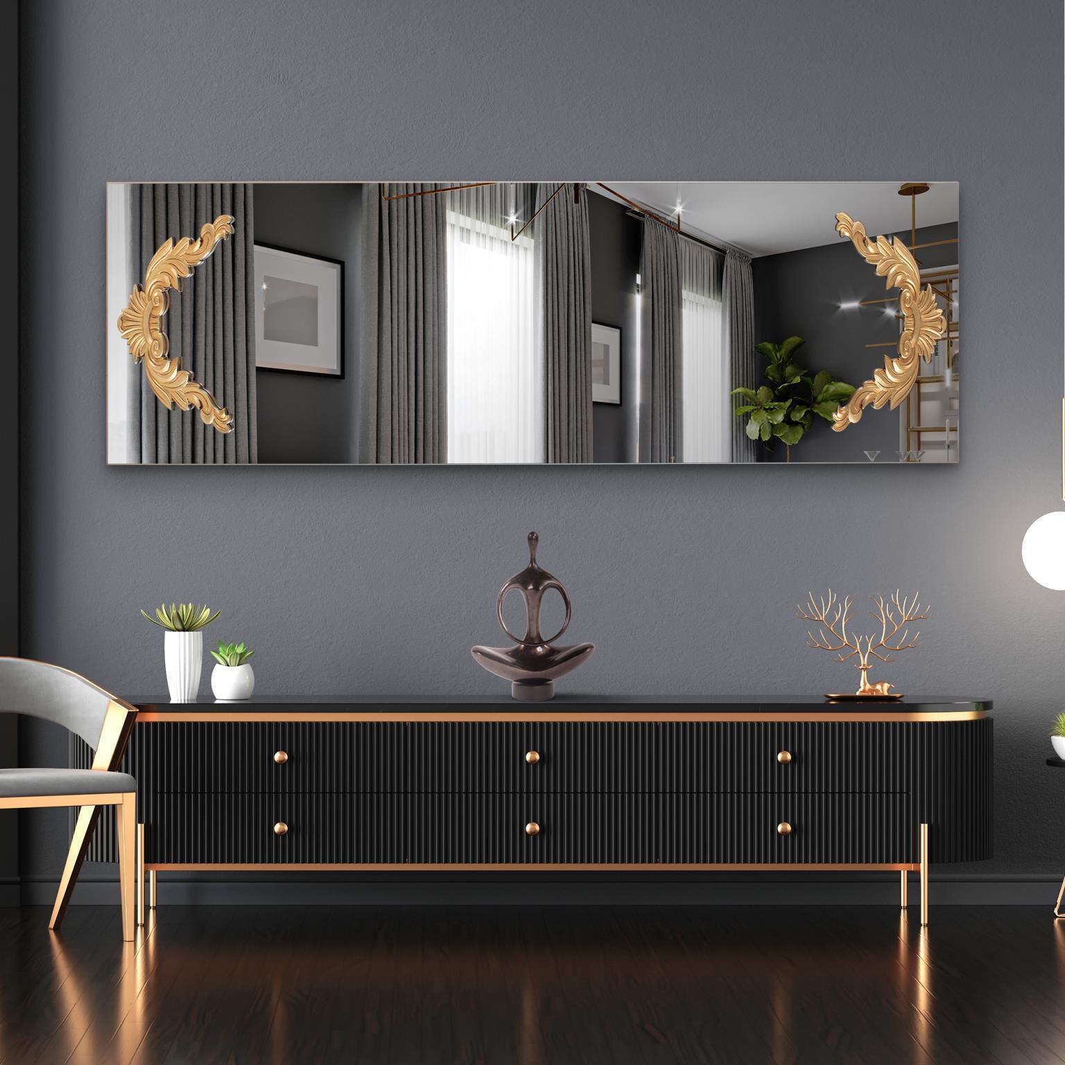Adelard 72 X 24 inch Gold Leaf Mirror