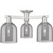 Arcadia Bella 3 Light 23 inch Brushed Satin Nickel Semi-Flush Mount Ceiling Light in Light Smoke Glass