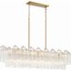 Addis 14 Light 51.75 inch Aged Brass Linear Chandelier Ceiling Light in Tronchi Glass Clear