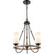 Paladin LED 19 inch Matte Black Mini Chandelier Ceiling Light in White Glass