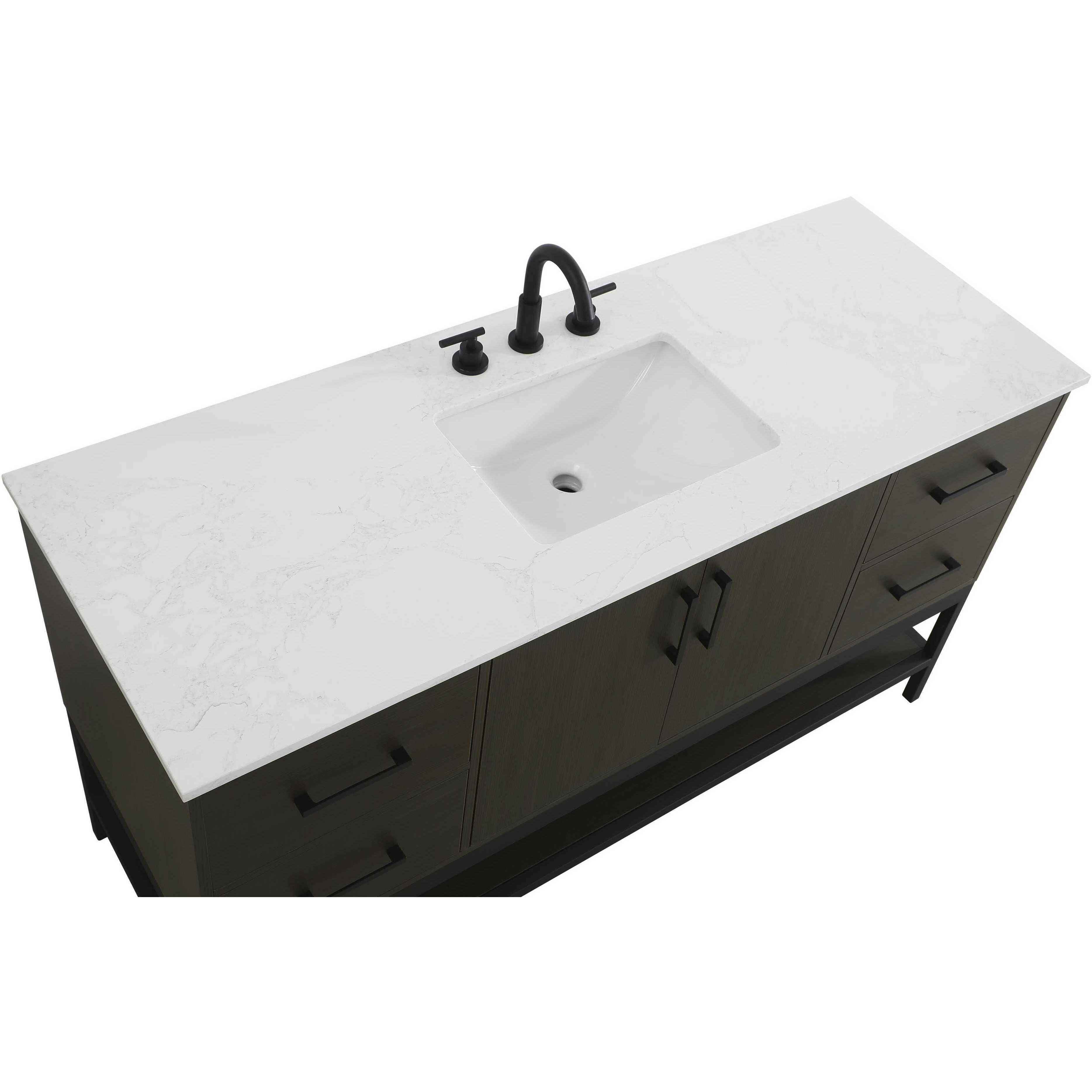 Lennox 60 X 34 inch Mocha Brown Bathroom Vanity Cabinet