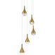 Amherst 5 Light 14.5 inch Satin Gold Pendant Ceiling Light