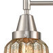 Caden 3 Light 24 inch Satin Nickel Bath Vanity Light Wall Light in Seedy Glass