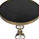 Forella Granite & Acrylic Pedestal Side Table in Black,Bronze,Clear