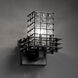 Metropolis 1 Light 7 inch Matte Black Wall Sconce Wall Light in Grid with Clear Bubbles, Square with Flat Rim