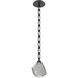 Gem LED 7.8 inch Matte Black Pendant Ceiling Light in 3000K LED, Smoke, Rectangular Chain