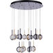 Glitzer 27.6 inch Matte Black and Aged Brass Chandelier Ceiling Light