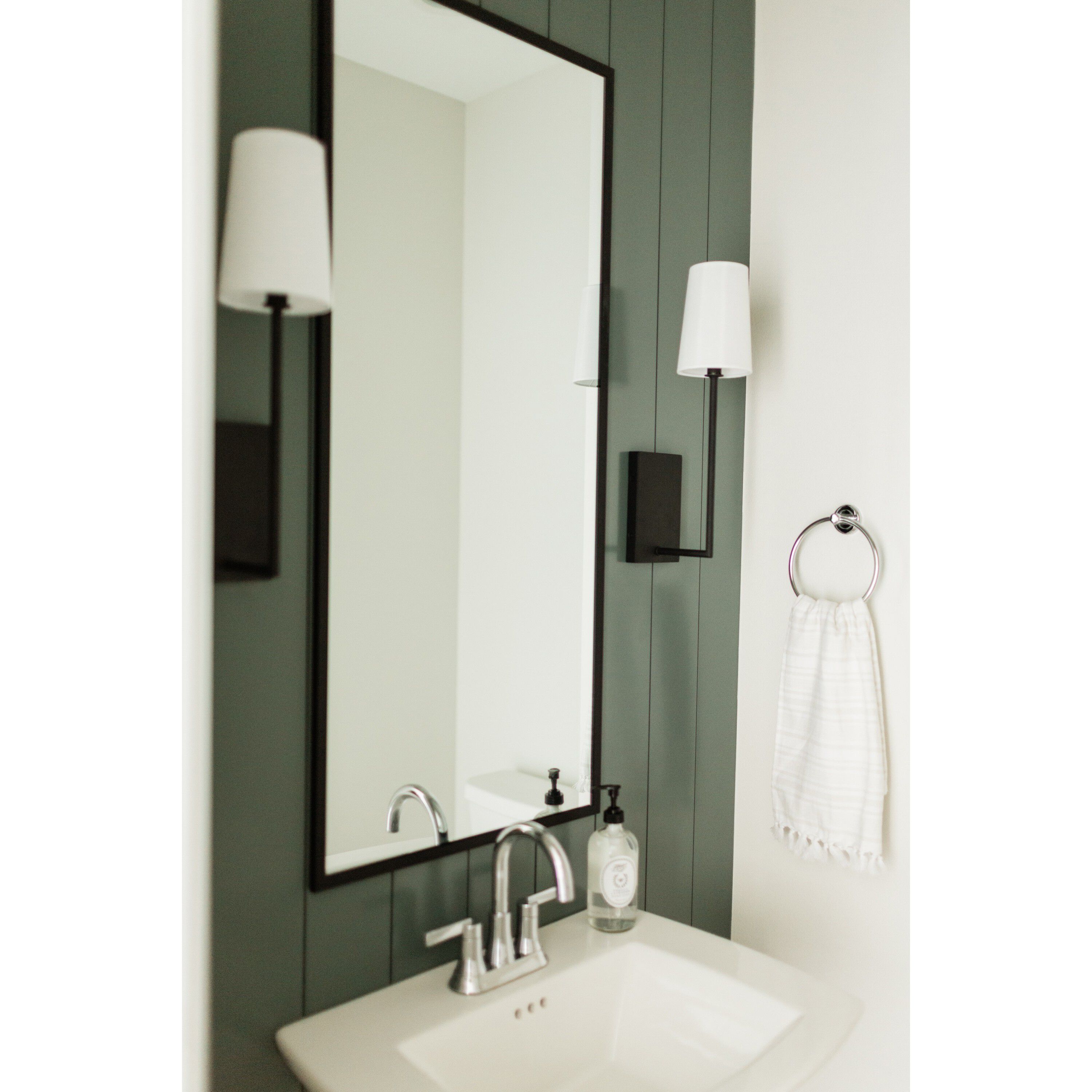 Lena Bath Sconce Wall Light in Black Forged