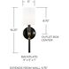 Beckham 1 Light 5 inch Glossy Black and Aged Brass Sconce Wall Light