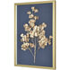 Leaf Shadow Gold with Navy Framed Wall Art