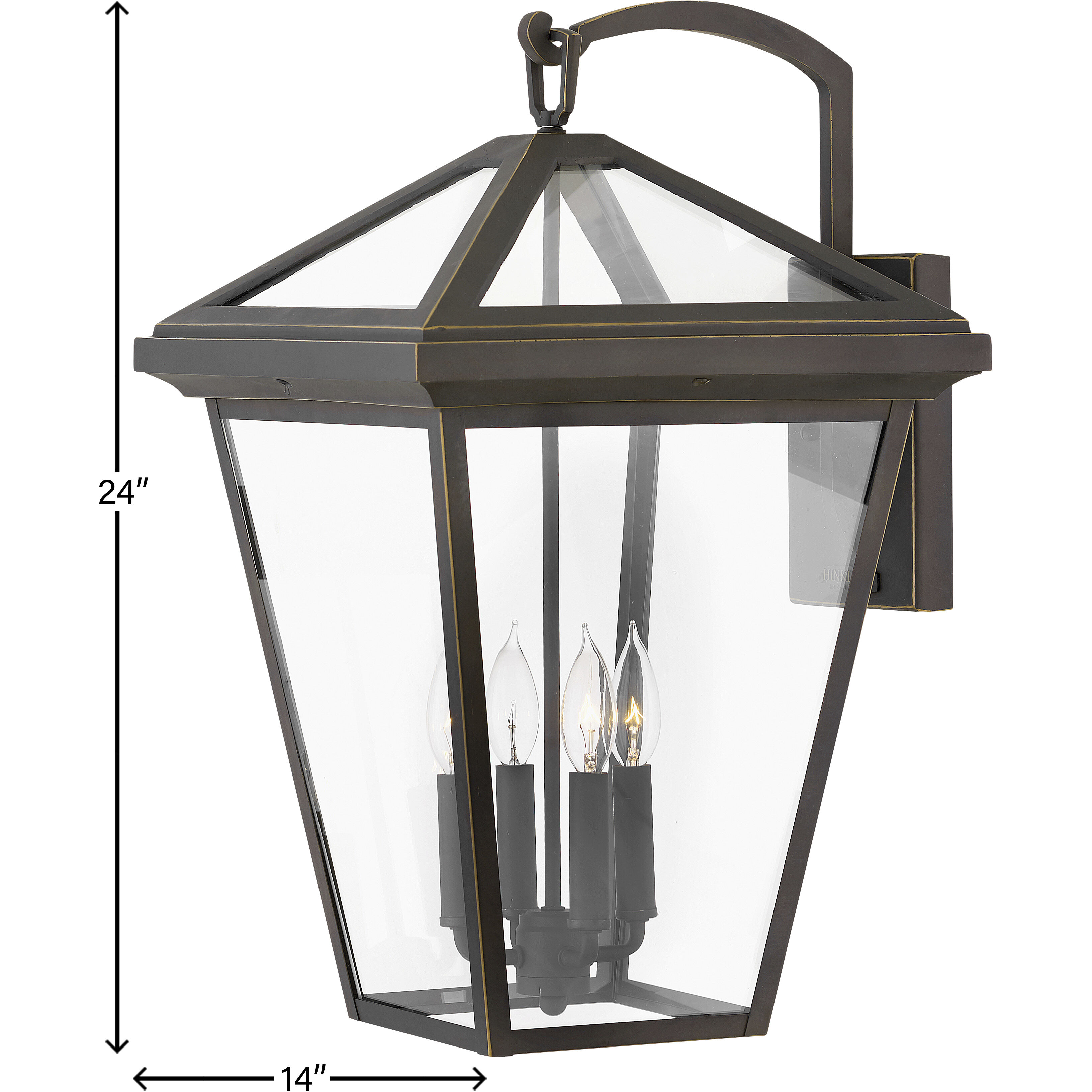 Estate Series Alford Place Outdoor Wall Mount Lantern in Oil Rubbed Bronze, Non-LED, Extra Large