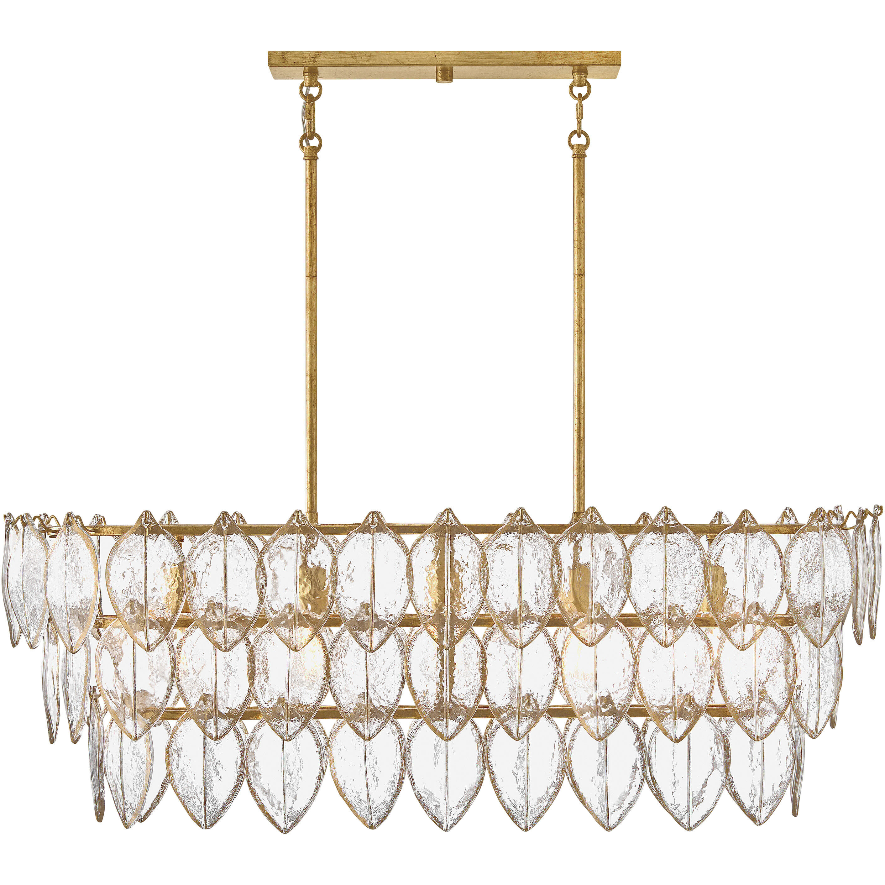 Amira 5 Light 45 inch Distressed Brass Interior Hanging Light Ceiling Light
