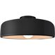Radiance Collection - Spire 1 Light 16 inch Gloss Black and Matte Black Semi-Flush Ceiling Light in Replaceable Bulb, 16W x 6.5H, Form+Finish+Function