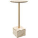 Prado 11.75 inch Natural and Polished Brass Drinks Table