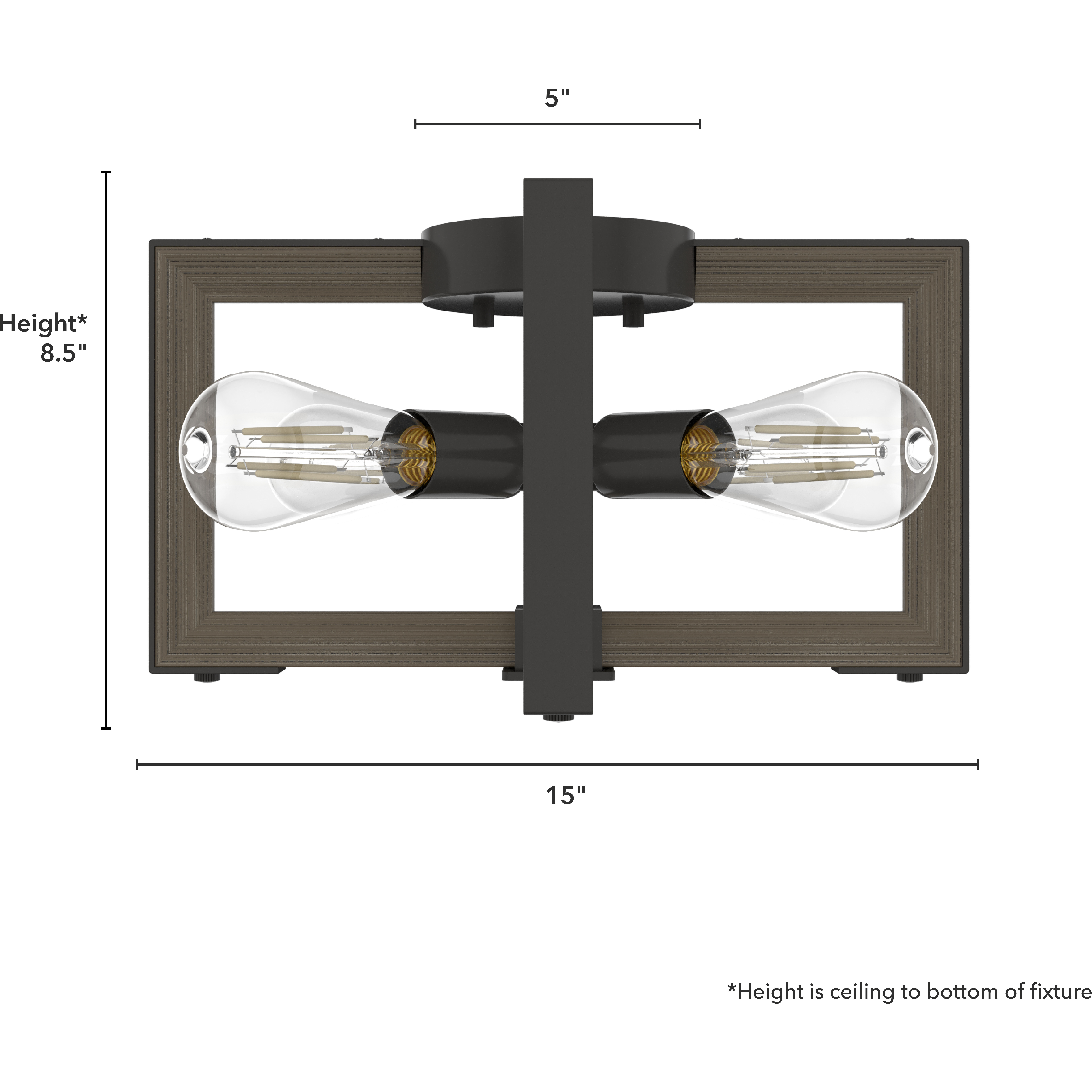 Woodburn 4 Light 8.5 inch Noble Bronze Flush Mount Ceiling Light