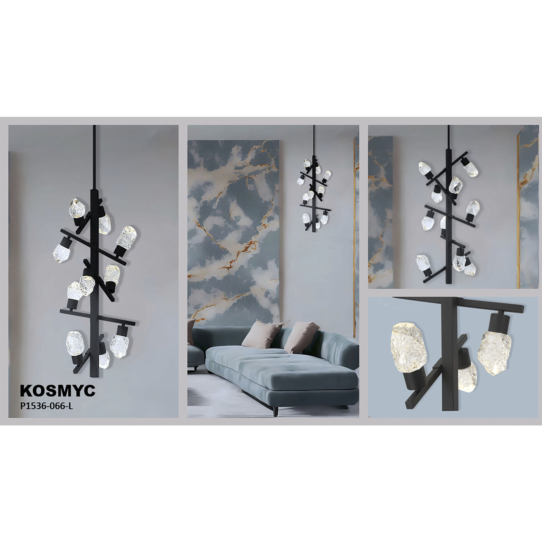Kosmyc LED 14.5 inch Sand Black Foyer Pendant Ceiling Light