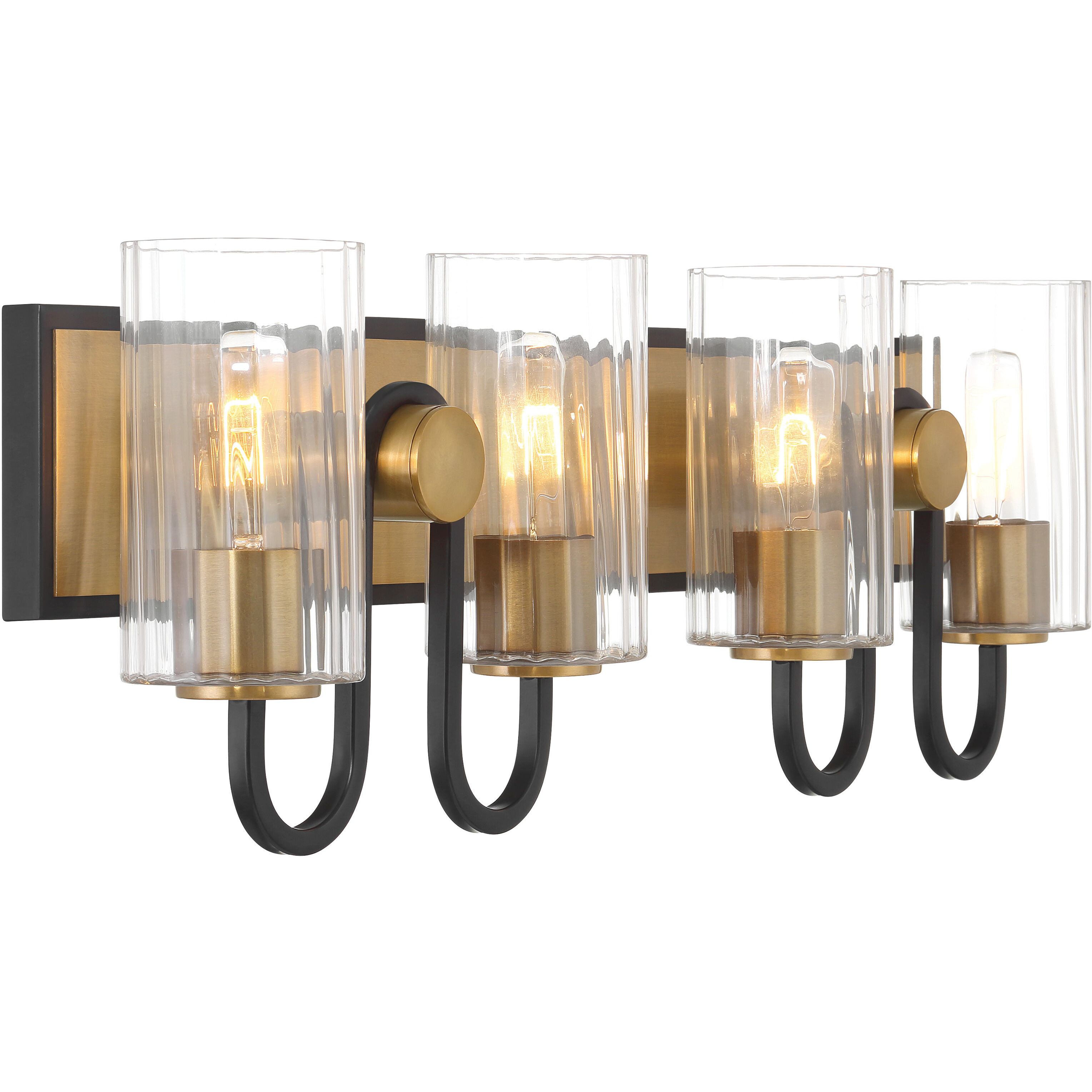 Orla 4 Light 28 inch Legacy Brass and Dark Matte Black Vanity Light Wall Light