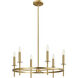 Contemporary 4 Light 30 inch Natural Brass Chandelier Ceiling Light
