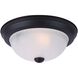 Madison 2 Light 11 inch Matte Black Flush Mount Ceiling Light in Frosted Ribbed Glass