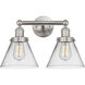 Cone 2 Light 15.5 inch Brushed Satin Nickel Bath Vanity Light Wall Light