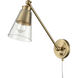 Albany 17.5 inch 60 watt Brushed Gold Swingarm Sconce Wall Light