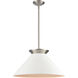 Cavendish 1 Light 20 inch Brushed Nickel with White Pendant Ceiling Light