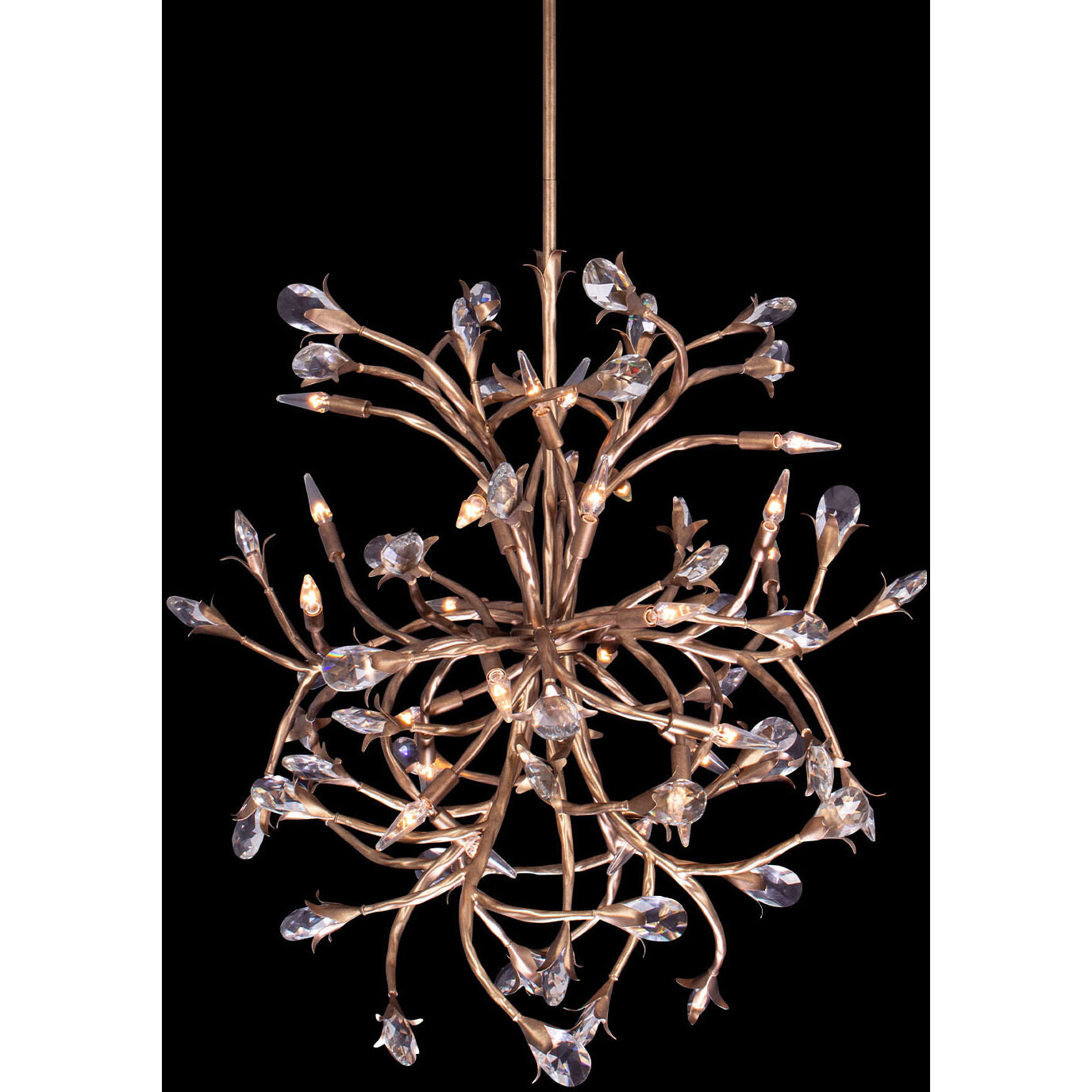 Fiore 24 Light 43 inch Pearlized Antique Brass Chandelier Ceiling Light