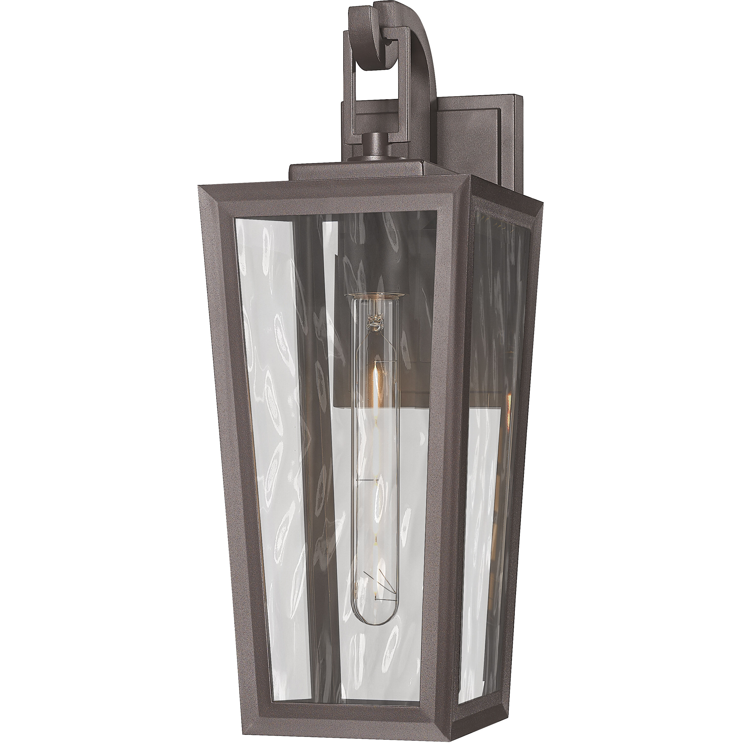 Madison 1 Light 17.63 inch Bronze Outdoor Sconce in Waterglass