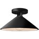 Radiance LED 11.75 inch Gloss Black and Matte White and Matte Black Semi Flush Ceiling Light