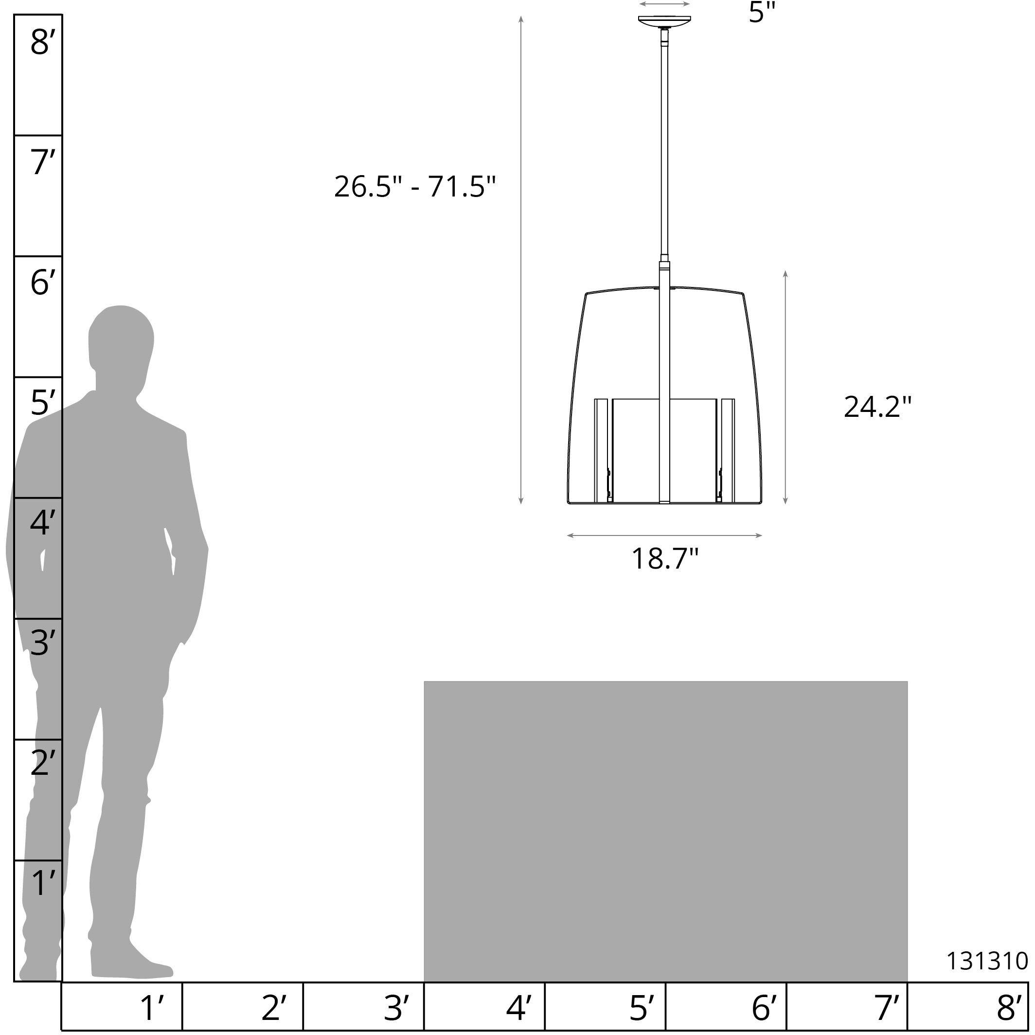 Arc 4 Light 18.7 inch Modern Brass Pendant Ceiling Light