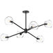 Alora Mood Willow 6 Light 37 inch Matte Black Chandelier Ceiling Light in Clear Glass