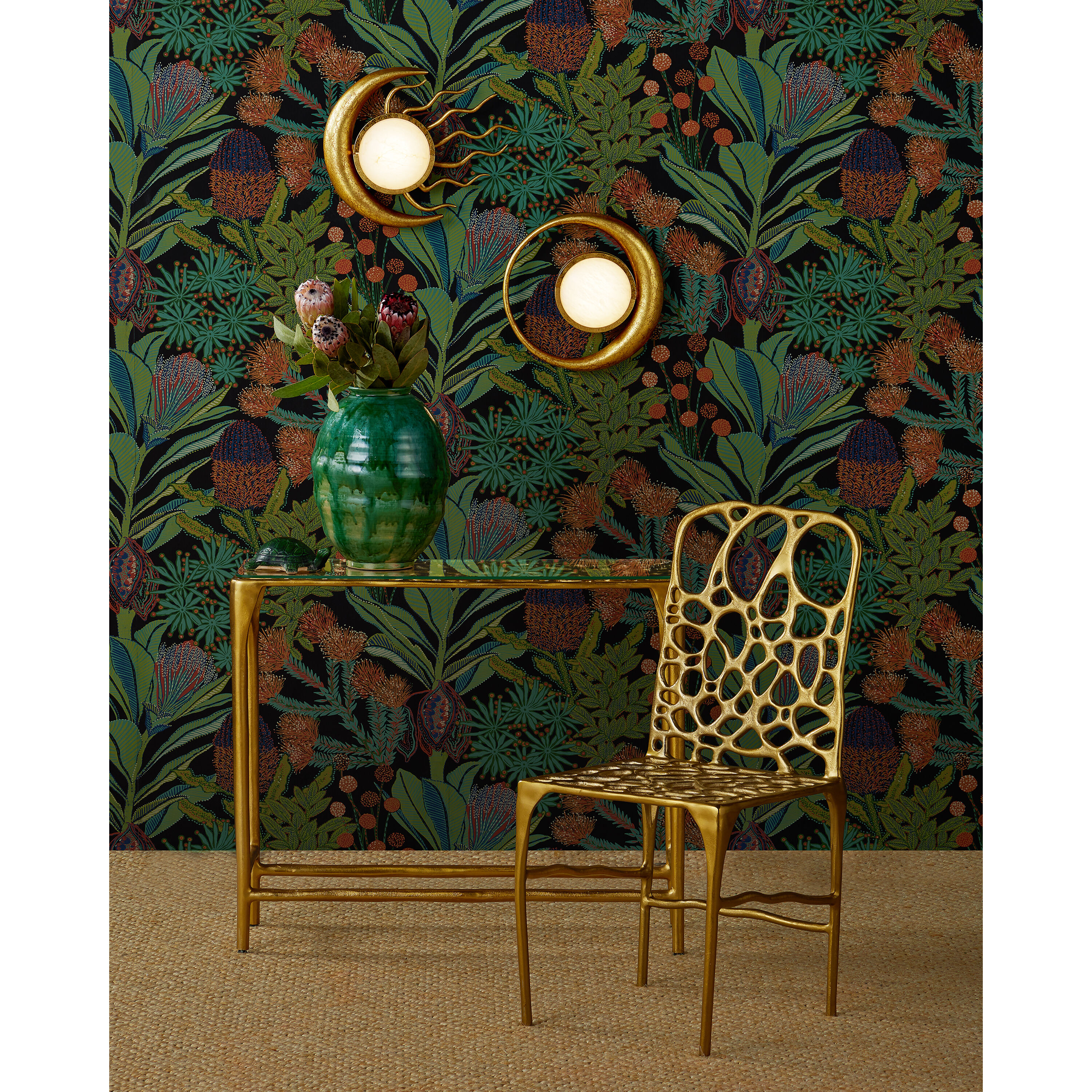 Honeycomb 36 X 11.75 inch Gold/Clear Console Table