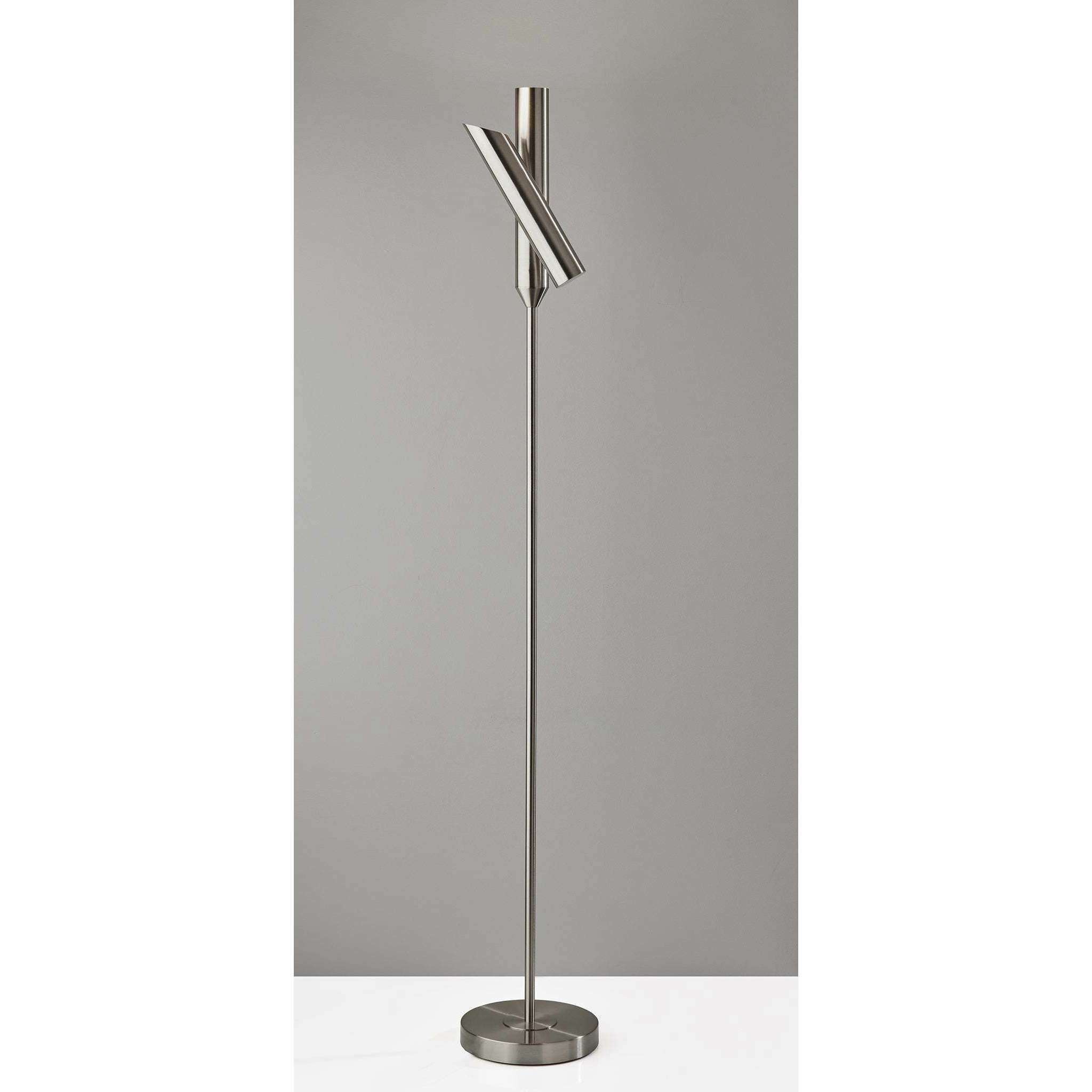 Vega 68 inch 24.00 watt Brushed Steel Torchiere Portable Light