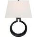 Chapman & Myers Ring 1 Light 13.5 inch Bronze Wall Sconce Wall Light in Linen, Large